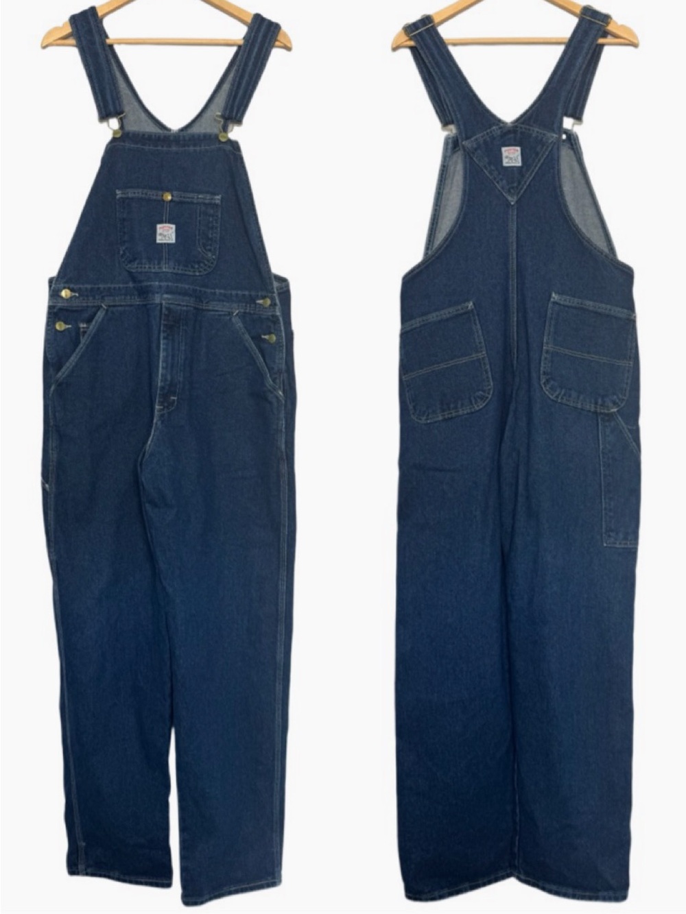 Vintage Pointer Denim Overalls Dark Wash Bib Carpenter Workwear Unisex 34X30 USA